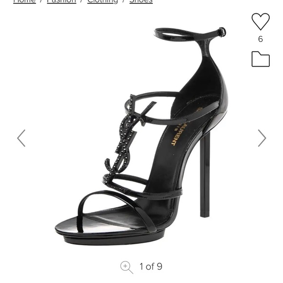 Saint Laurent Shoes - Saint Laurent Black Patent Leather Monogram Cassandra Sandals